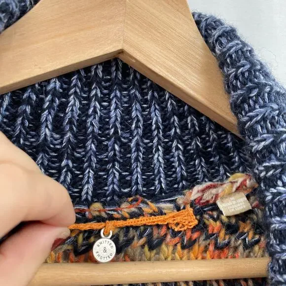 Anthropologie knitted and knotted striped colorful cardigan sweater - Picture 2 of 4